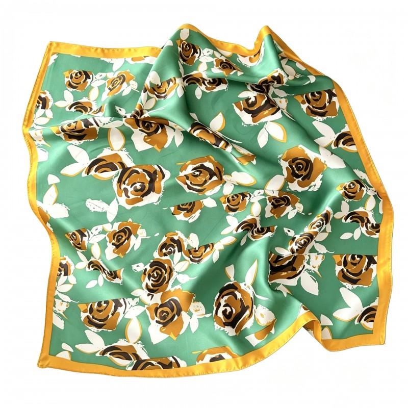 70x70cm Nylon Square Scarf Women Vintage Print Lightweight Accessory Office Casual Hair Styling