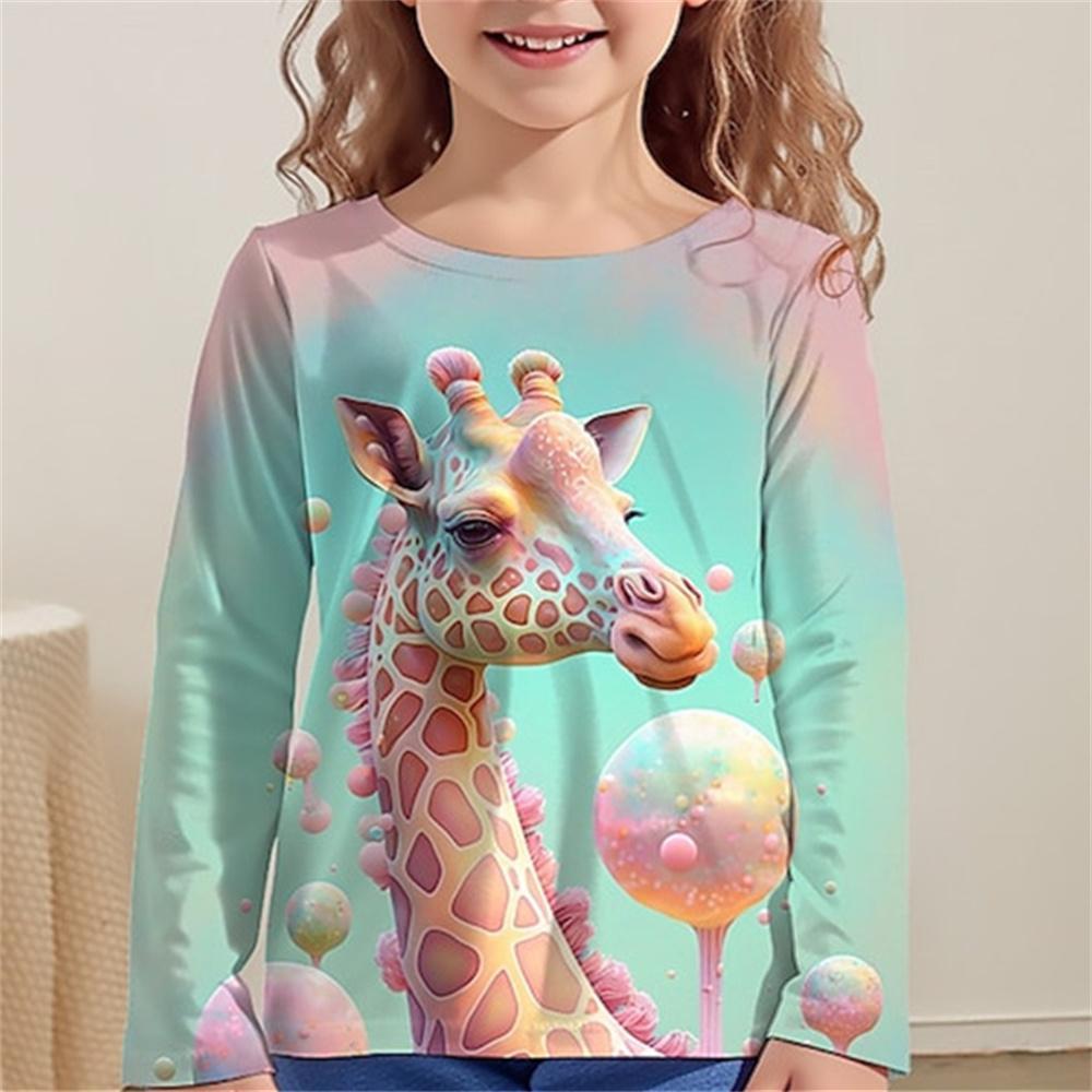 2024 Kids Clothes Cat Graphic T Shirts Fashion Baby T-Shirt Casual Kids Girl Tops Girls Clothes 2 to 8 Years Children's Clothing