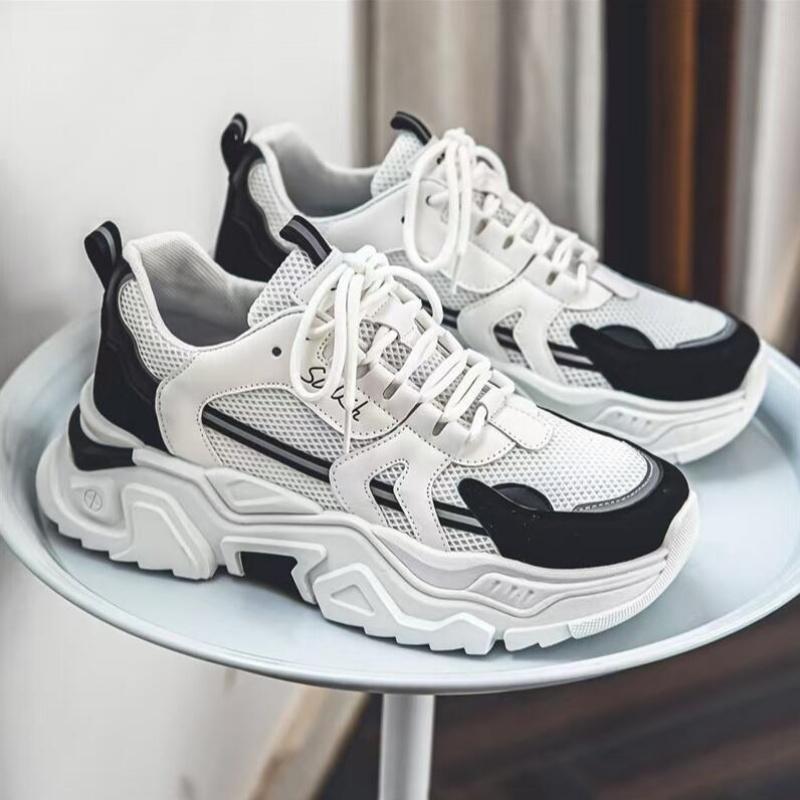 Student thick soled mesh breathable casual sports shoes four seasonal men's outdoor soft sole comfort running shoes male sneaker