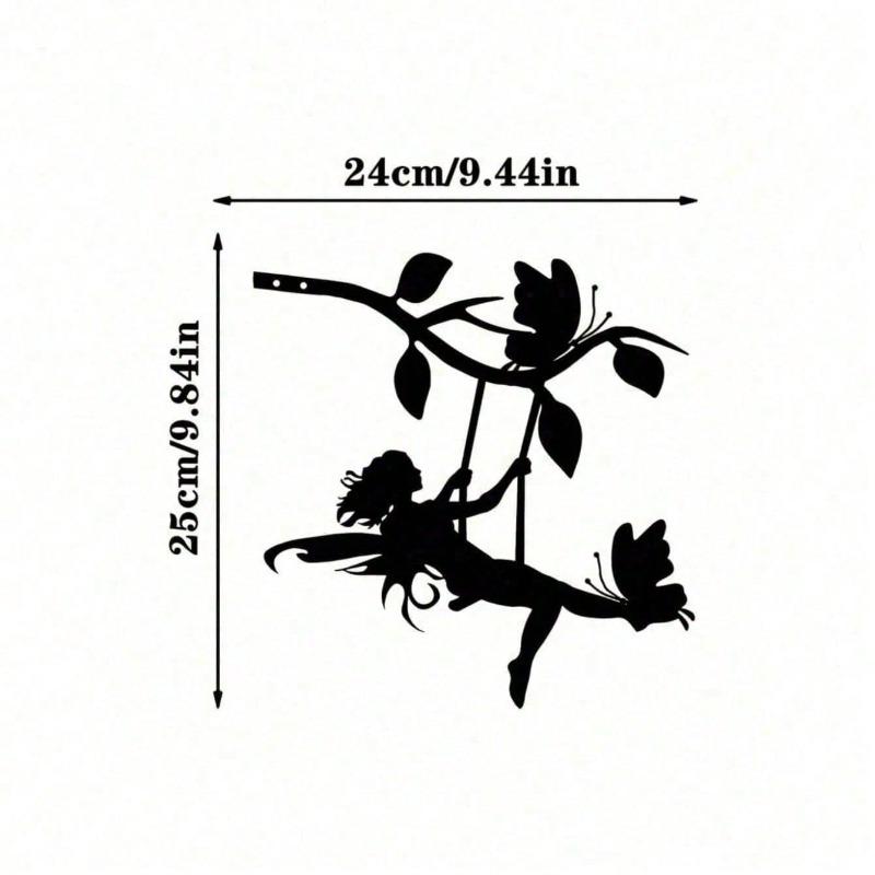 

Gothic Halloween Metal Wall Art Swinging Elf Silhouette Outdoor Steel Scary Decor Gift чорний