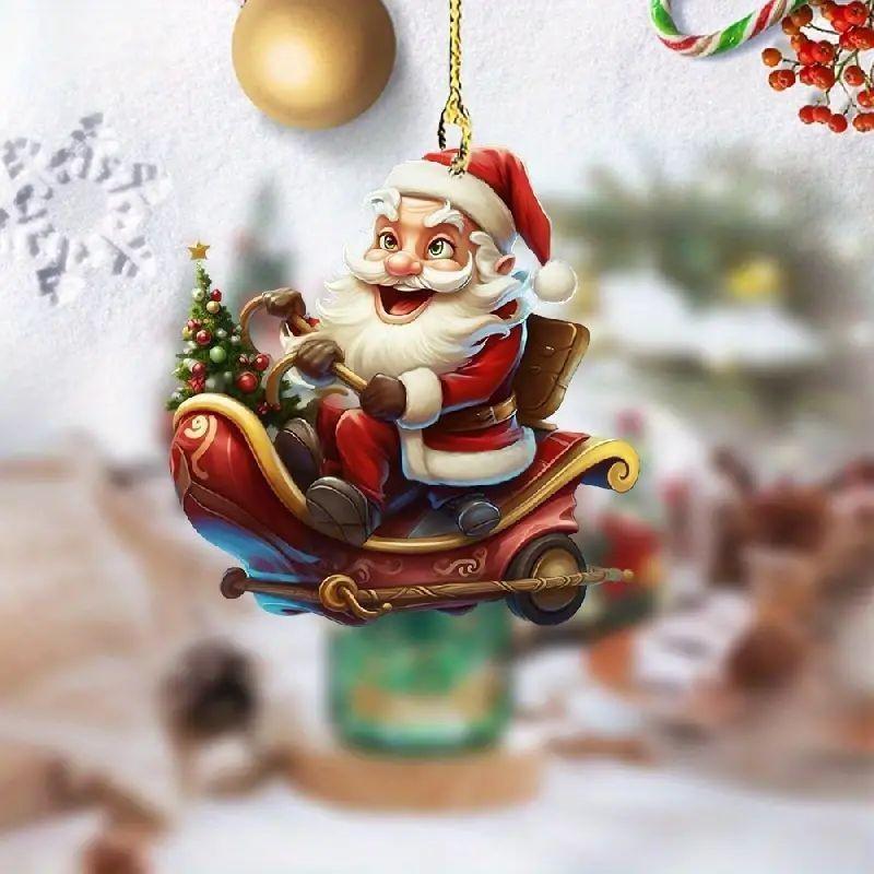 Waterproof Christmas Motorcycle Toilet Sticker – Santa Claus Decoration