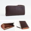 Artigianoworks Long Wallet for Men and Women, Round Zipper, Cowhide Leather, Himeji Leather, Made by YKK, Large Capacity, Card Storage, Red, Aw-05ns