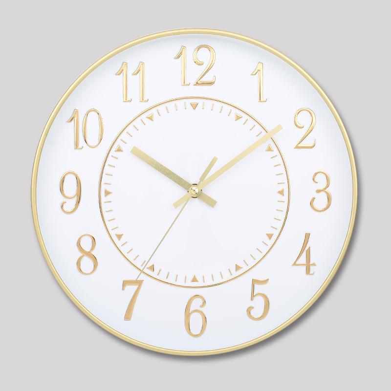 12 Inch 30CM Silent Wall Clock, Creative and Fashionable, Three-dimensional Digital Minimalist Clock for Home Living Room