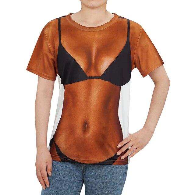 3D falešný hrudník s potiskem trička Gymnastika Muži Letní Streetwear Trička Topy Harajuku Móda Sport Trička s krátkým rukávem