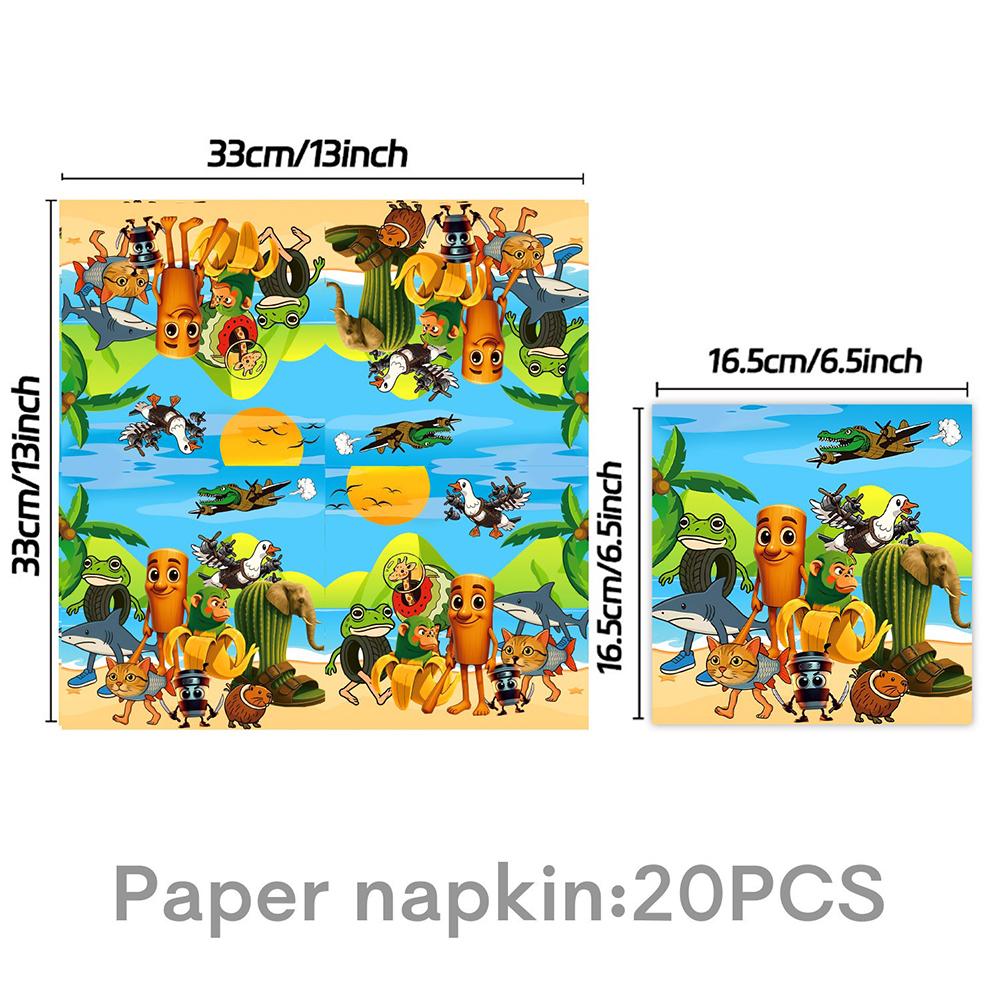 51pcs Tung Tung Tung Sahur Party Supplies Includes Plates, Cups, Napkins Etc