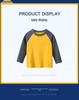 27kids 2024 Autumn Kids Long Sleeve Round Neck T-shirt - Solid Color Children's Clothing