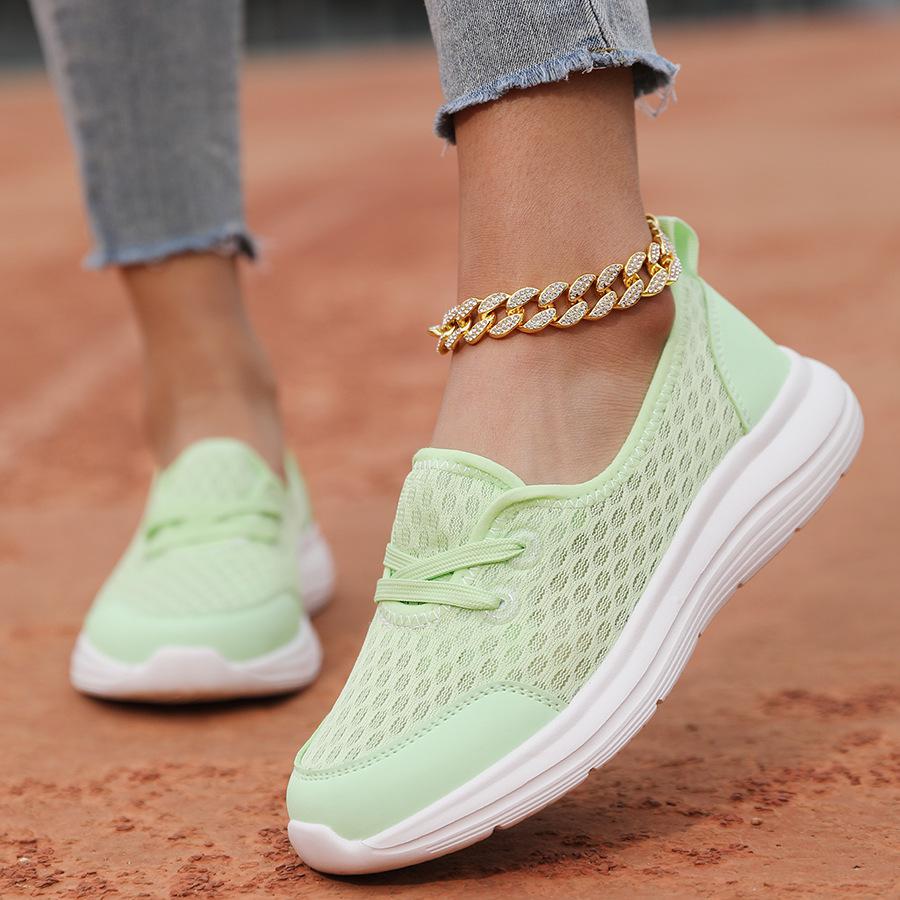 Scarpe Casuali Arancioni Primaverili Scarpe Sportive in Rete Traspirante Per Donna Sneakers con Lacci Comode da Esterno Leggere Scarpe da Corsa