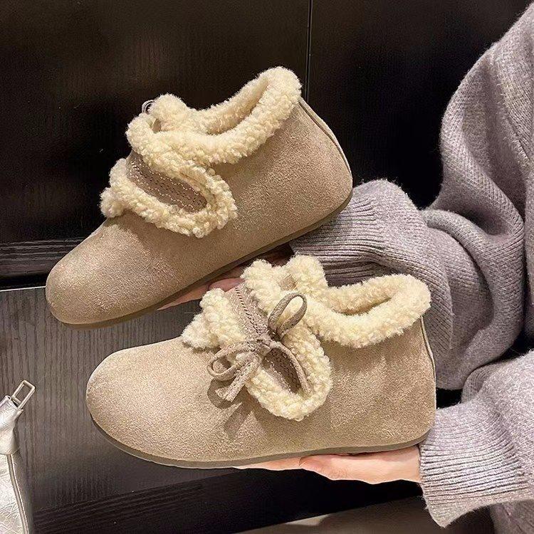 Height-increasing Birkenstocks winter velvet new warm thickened cotton shoes soft-soled non-slip fluffy shoes