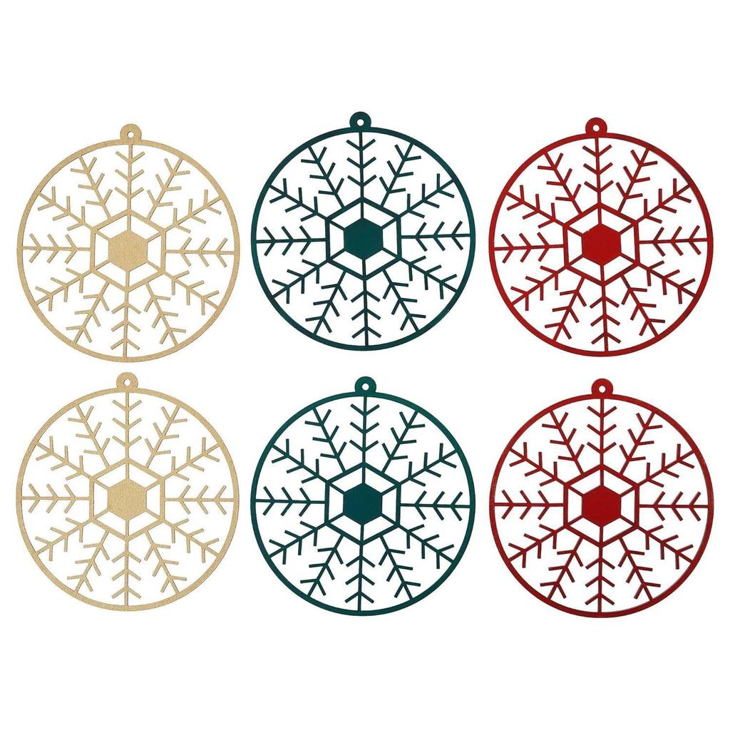 Dřevěné Vločky Dekorativní Veselé Vánoce Závěsné Ozdoby Rekvizity (Sada 6)|