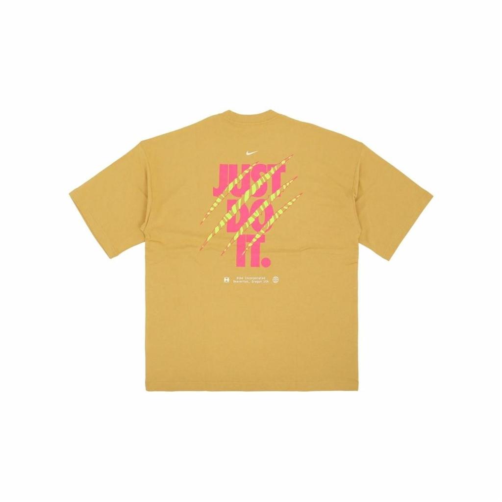 Nike Letter Print Dopamine Pullover Short-Sleeve T-Shirt for Men in Yellow