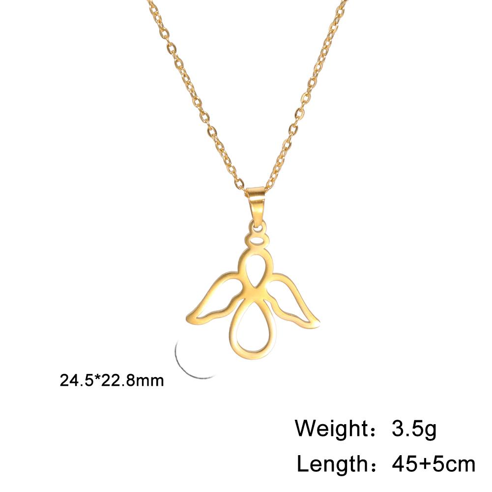 Cazador Angel Pendant Necklace for Women Christian Amulet Neck Chain Angel Baby Stainless Steel Jewelry Birthday Gifts New