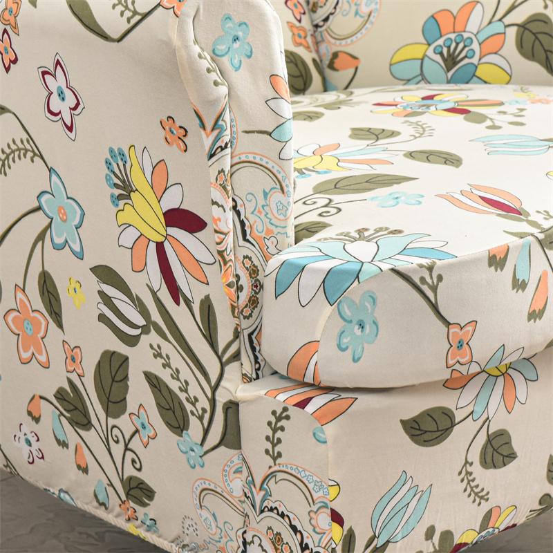 2pcs/set Elastic Wing Chair Cover Anti-dirt Floral Single Sofa Slipcover Removable Stretch Armchair Case for Living Room Home