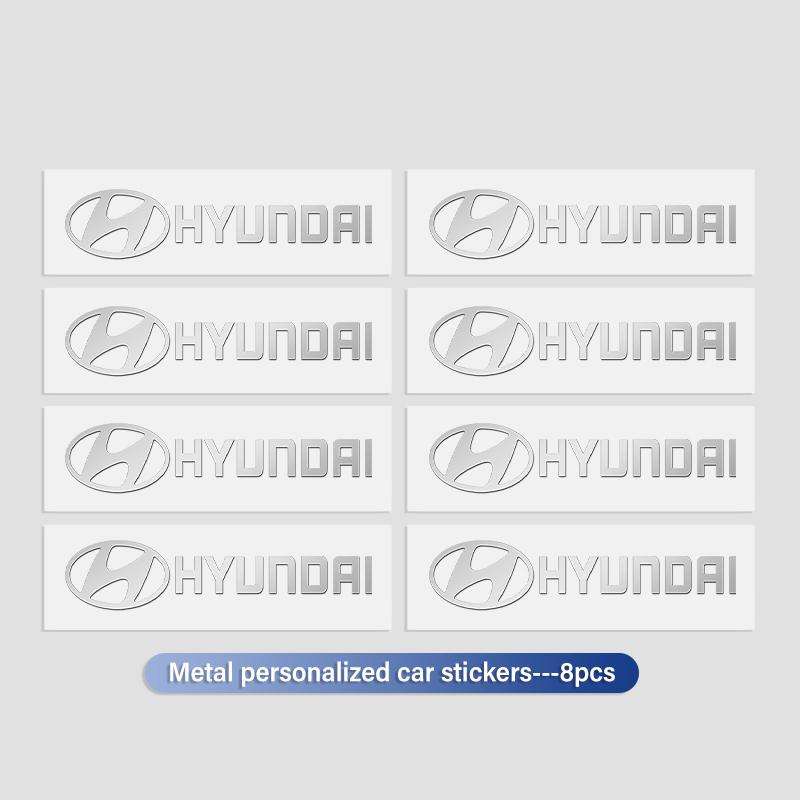 Car Emblem 3D Metal Anywhere Badge Decal Decoration Stickers For Hyundai Genesis N-LINE I10 I20 I30 I40 IX20 IX35 Kona Tiburon MM15