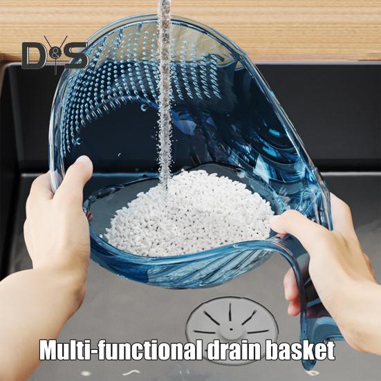 Panier à légumes avec poignée, de qualité alimentaire, sans BPA, multifonction, pour le lavage des fruits et légumes, avec trous de drainage