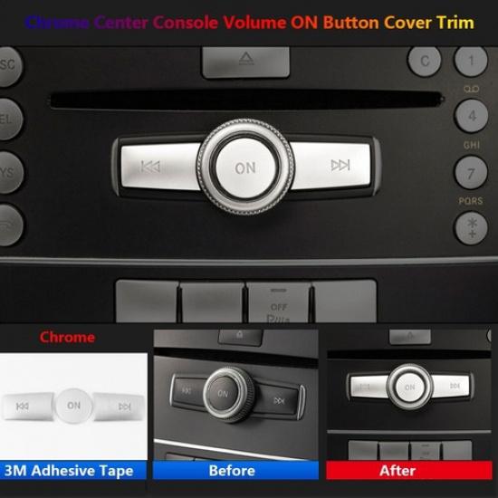 3Pcs For Mercedes Benz C GLK W204 X204 Auto Car Console Volume Switch Cover Trim