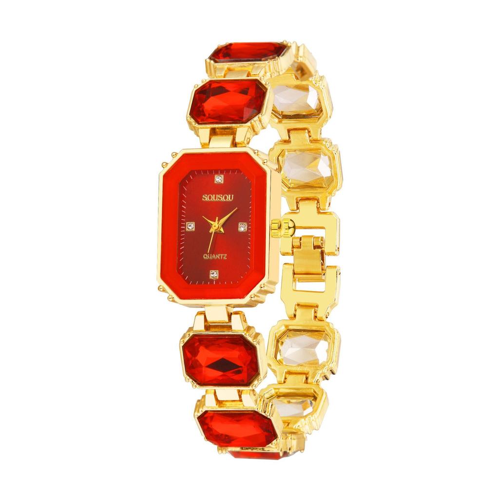Women Crystal Bracelet Strap Quartz Watch Ladies Wristwatch Clock