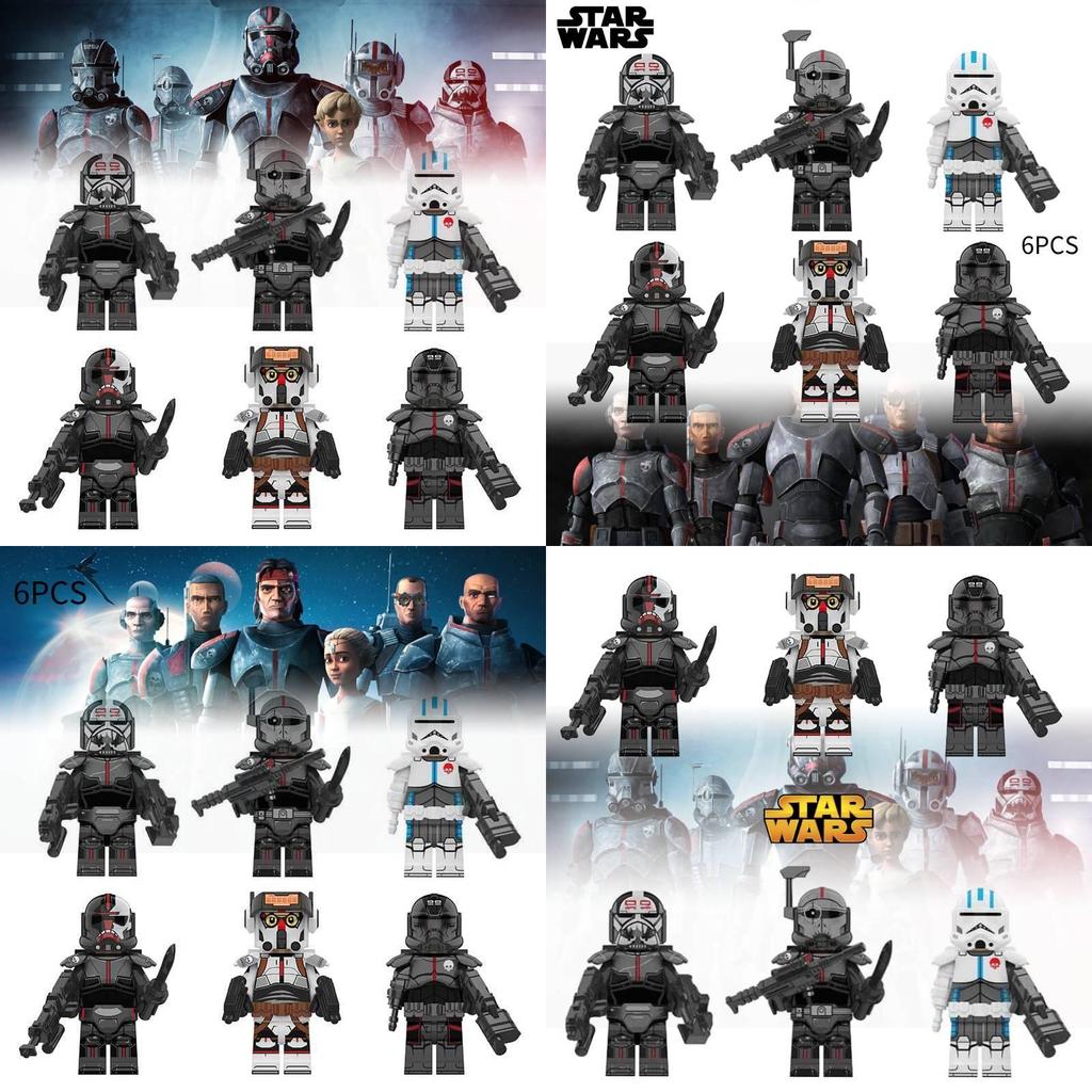Star Wars Clone Troopers Bad Batch 6pc Building Blocks Mini Figures Toy Set