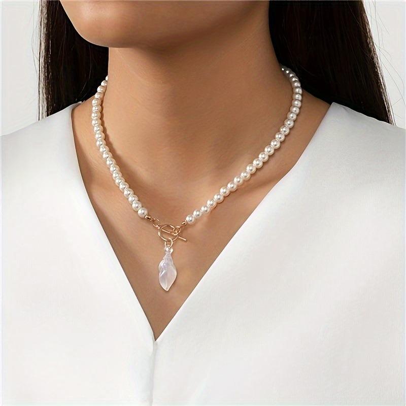 Baroque pearl necklace light luxury simple long sweater chain retro temperament versatile neck chain accessories
