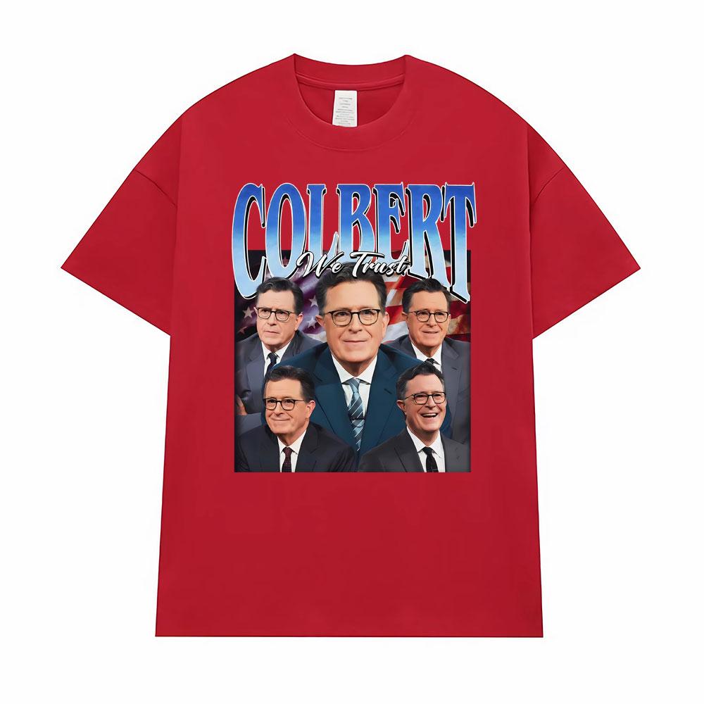 Stephen Colbert Vintage 90s Funny Graphic T-Shirt Men Women Clothing Fashion Oversized Short Sleeve T-shirts 100% Cotton T Shirt S