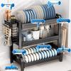 Modern Aluminum 3-Tier Countertop Dish Drying Rack