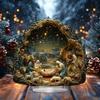 2026 New Nativity Jesus Birth Scene Xmas Table Centerpiece Accessory 2D Flat Acrylic for Home Office Decoration Party Ornment
