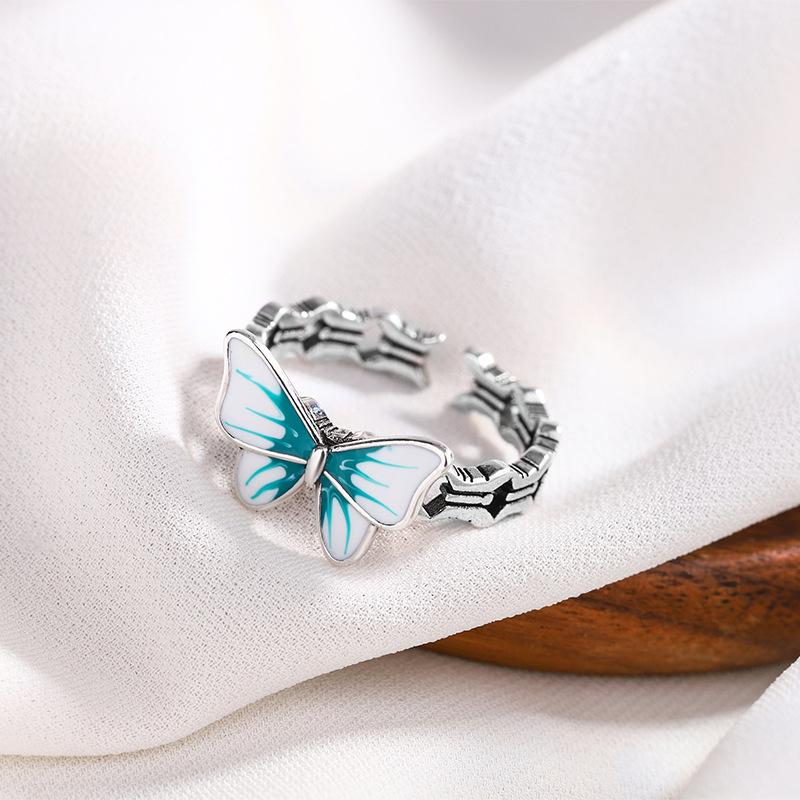

Простое высококачественное кольцо-бабочка с клеем, нишевый дизайн, индивидуальность, мода, темперамент, легкое, роскошное, открытое женское кольцо opening adjustable