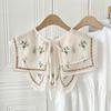 Countryside Style Lace Blouse False Collars Cape Small Shawl Simple Flower Scarves  Women