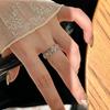 S925 Sterling Silver Rhombus Zircon Lace Ring for Women - Vintage Light Luxury Style