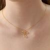 Tatiana (925 Silver) Glint Big Ribbon Necklace NZ2182