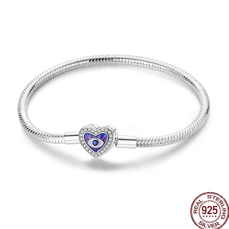 925 Sterling Silver 17-20CM Original Bracelets Heart Moon Sun Clasp Bead Charm Bracelet Fit DIY Charms Beads for Women Jewelrys