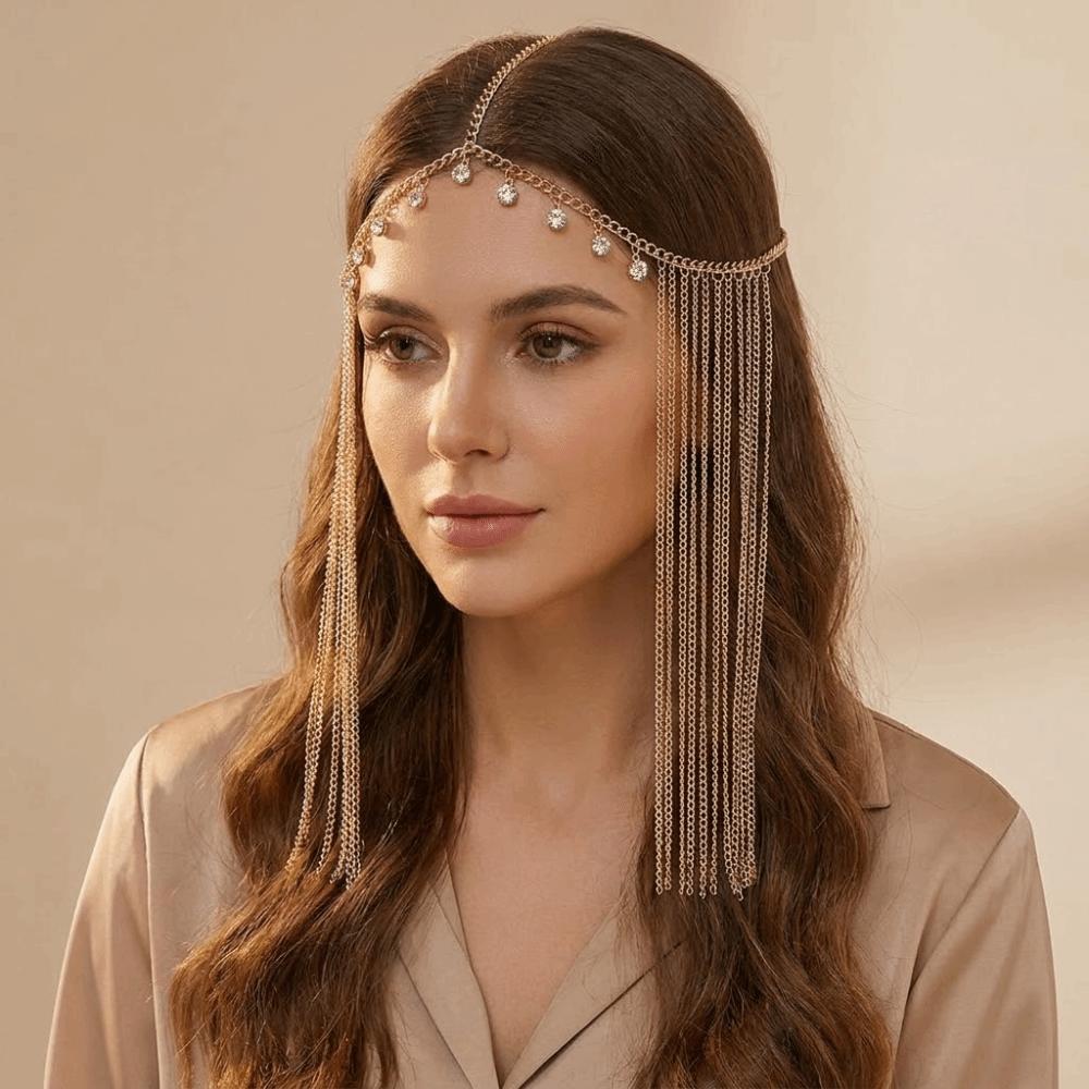 Bohemian Style Rhinestone Tiara Retro Ethnic Style Head Chain Tiara Hair Accessory Wedding