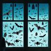 Halloween Static Clings Window Decorations Spiders Bats Webs PVC Stickers for Living Room Bedroom Seasonal Party Home Decor