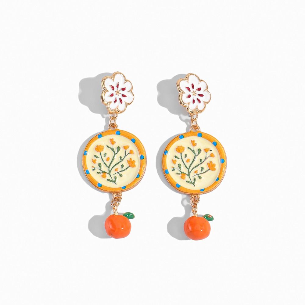 Painting Enamel Flower Dangle Earrings Charm Bohemian Dangle Earring Party