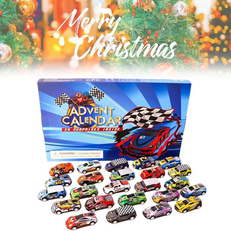 Advent Calendar Countdown Toy Cars Set For Kids Featuring 24 Unique Collectible Designs