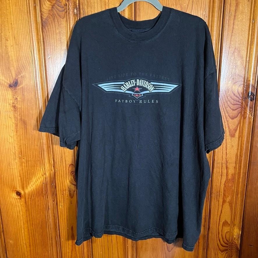 Harley-Davidson 3XL Y2K T Shirt Black Regular Unisex T-Shirt