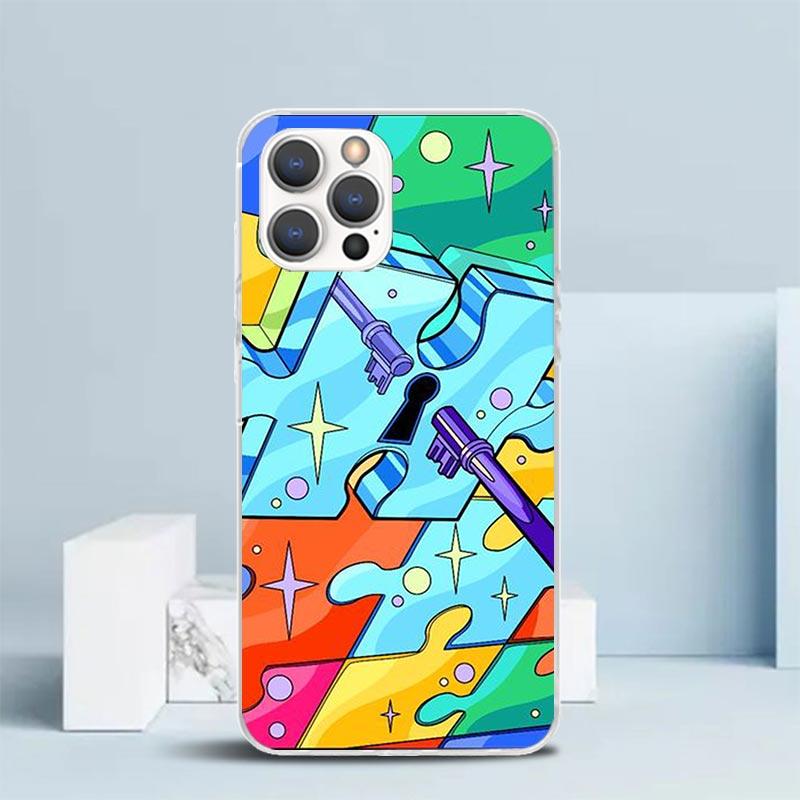 

Autism Support Puzzle Silicon Call Phone Case for iPhone 17 16 16E 15 Pro Max 14 Plus 11 13 Mini 12 7 8 SE Air 17Pro Cover Shell iPhone 12 (12 Pro)