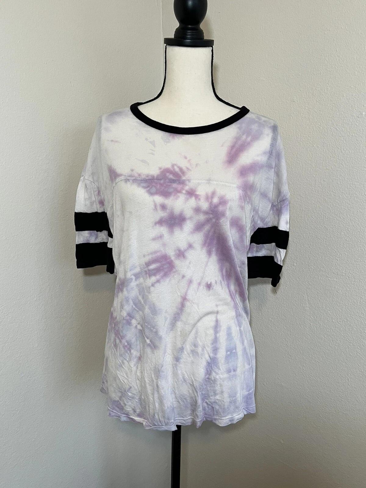 

Brandy Melville Pastel Tie Die Stretch Knit Ringer Short Sleeve T-shirt One Size S
