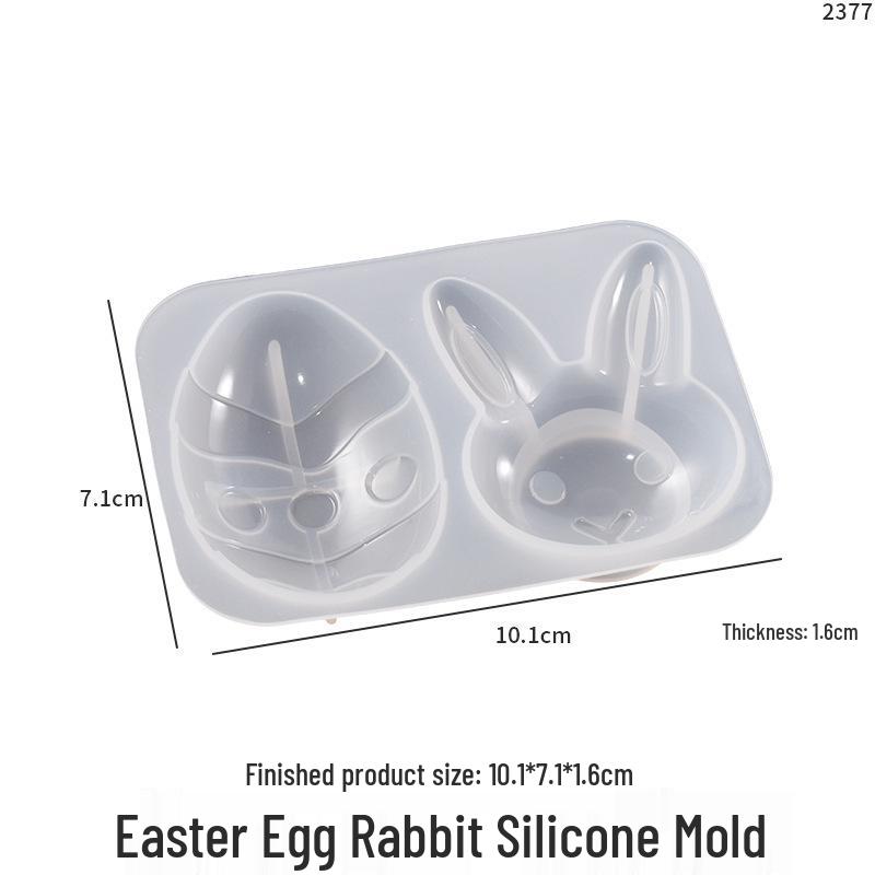 Poppy DIY Easter Bunny Silicone Mold for Resin Keychain Pendant Crafting