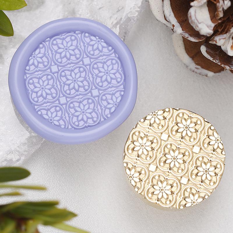 1pc Texture Wax Seal Stamps Brass Head 3D Dragon Scale Ice Cubes Growth Ring Triangle Sweater Pattern Removable Wax Sealing