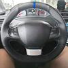Custom Black Microfibre Leather Car Steering Wheel Cover For Peugeot 308 2014- Custom Interior Accessories