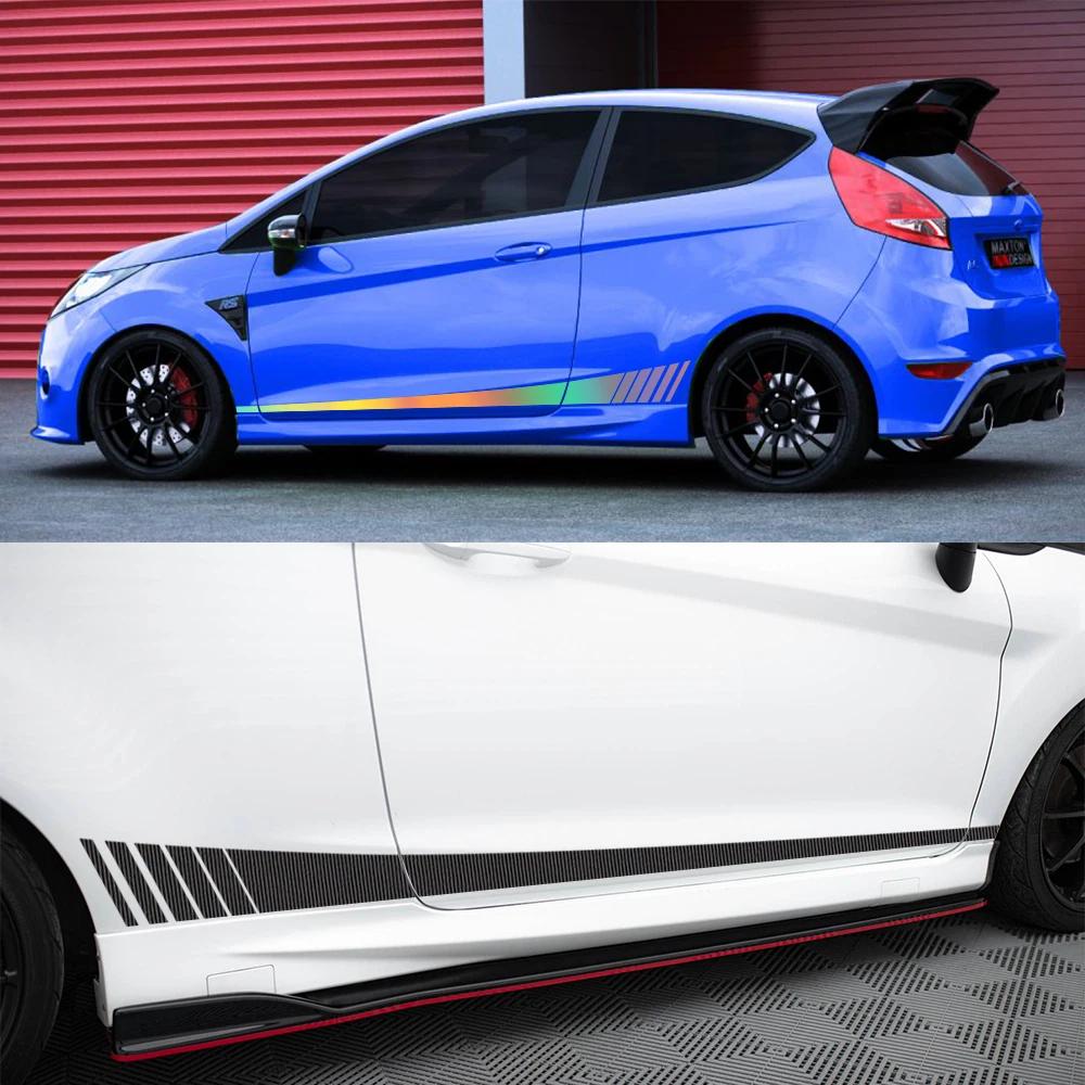 Car Side Stripes Vinyl Decals Door Racing Stripes Sticker Graphics Accessories For Ford Fiesta MK7 3 Door 2008 - 2017 ST200