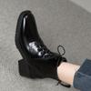 2024 Autumn and Winter New Fashion Solid Color Women's Boots French High Heel Short Boots Lace Up Niche Versatile Square Toe