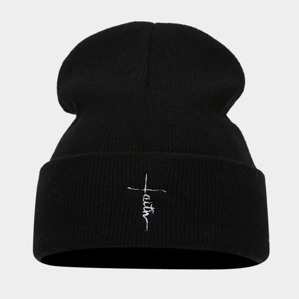 Embroidered Beanies Hats Cotton Knitted Hats Winter New Ear Protection Hat