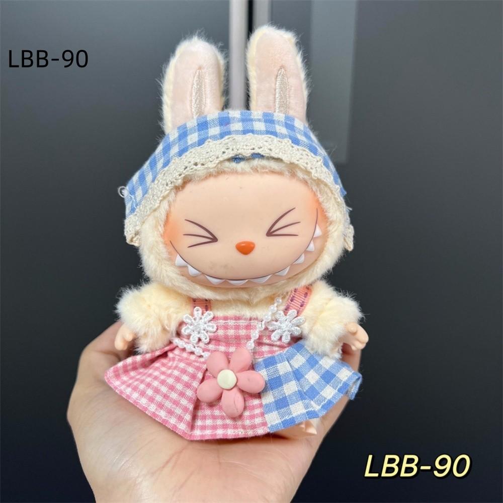 Cute Clothes for Labubu Doll Overalls Knitted Skirt Lace Trim Hats Casual Wear (not Labubu)