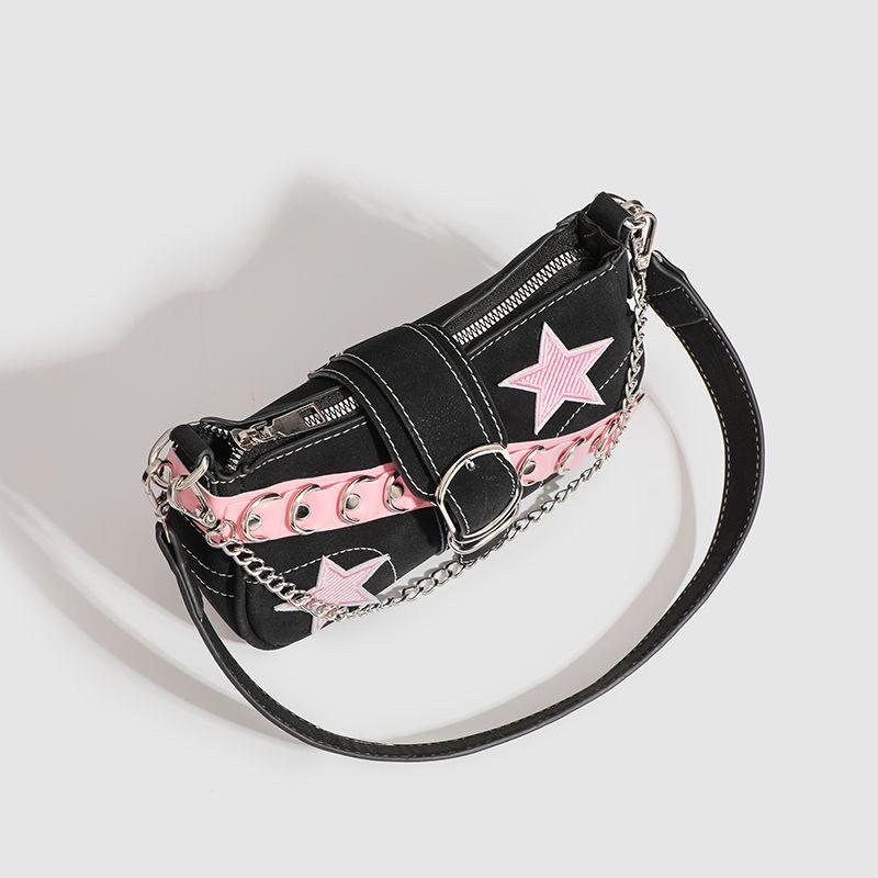 Sweet and Cool Girl High-end Underarm Bag, Original Niche Design, Single-shoulder Baguette Bag for Girls