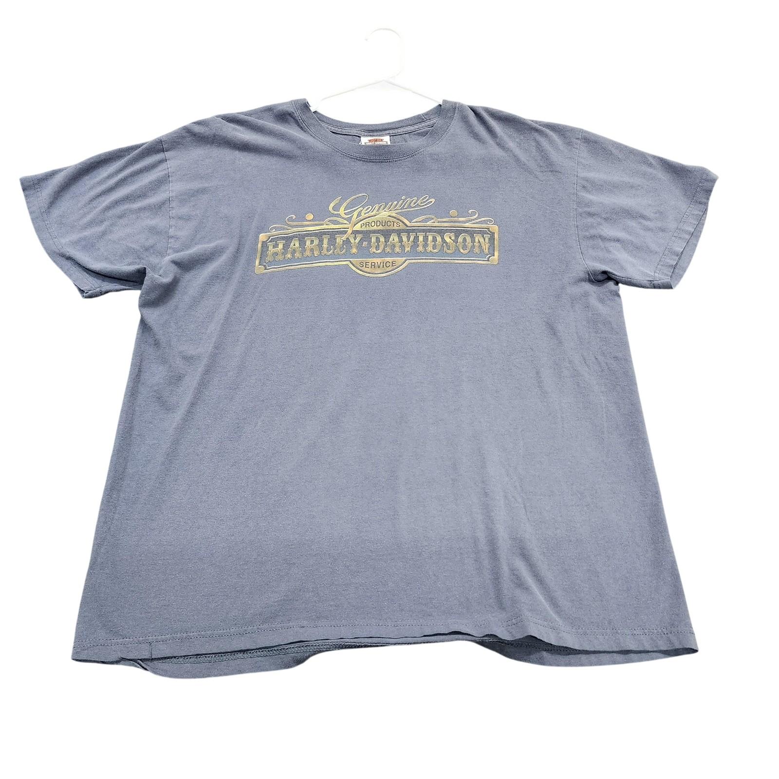 Harley-Davidson Shirt Mens XL Blue Genuine Products Graphic Tee Biker Colorado Unisex T-Shirt S