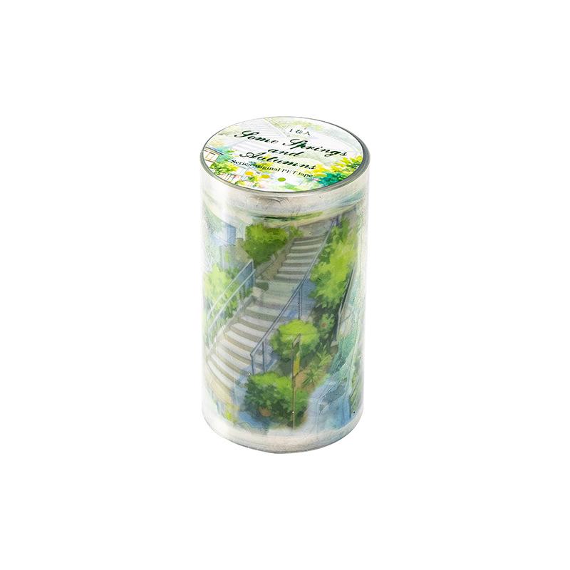 Original Saisonale Landschaft Tomaten Ketchup Mädchen PET Klebeband: Frühlings- und Herbsttagebuch DIY-Dekoration