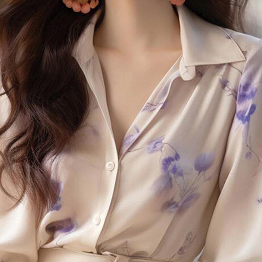 2025 Summer New French Style Floral Shirt for Women