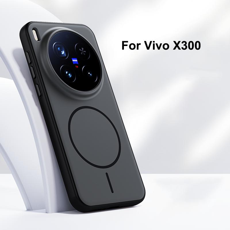 For Vivo X300 and X300 Pro Case Magsafe Matte Baby Skin Touch Surface Anti-Fingerprint Sturdy Hybrid Cover
