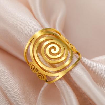 Swirl Spiral Geometric Women's Ring Adjustable Stainless Steel Open Rings Jewelry 2025 Valentine Gifts New